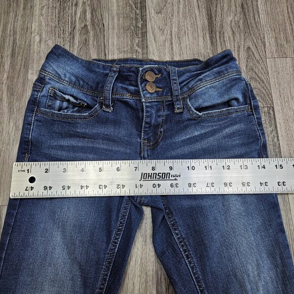 SO Jeans Womens 0 Blue Cuffed Skinny Stretch Denim Mid Rise Casual Pants - Picture 9 of 12